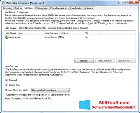 Screenshot Microsoft ActiveSync untuk Windows 8.1