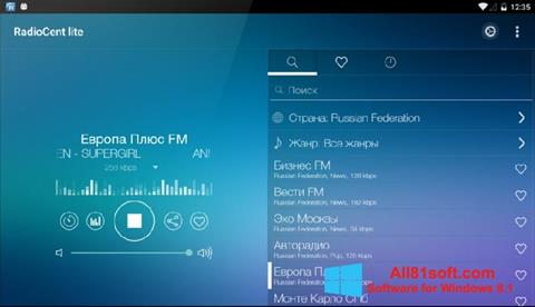 Screenshot Radiocent untuk Windows 8.1