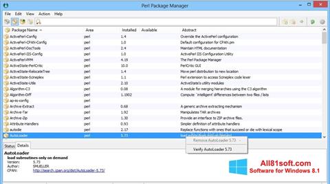 Screenshot ActivePerl untuk Windows 8.1