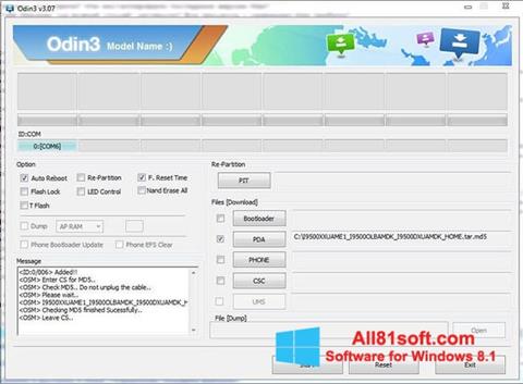 Screenshot Odin untuk Windows 8.1