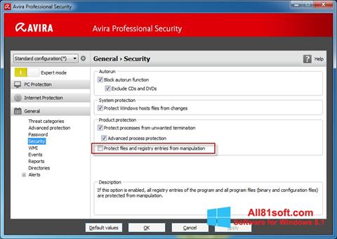 Screenshot Avira Professional Security untuk Windows 8.1