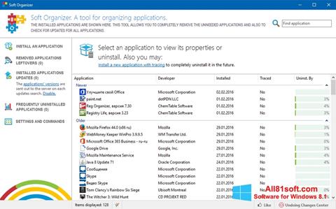 Screenshot Soft Organizer untuk Windows 8.1