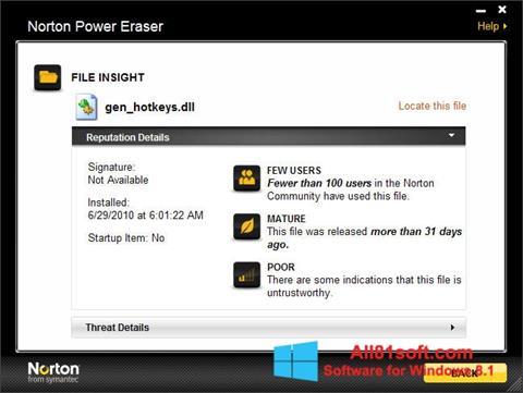 Screenshot Norton Power Eraser untuk Windows 8.1