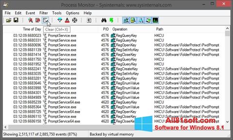 Screenshot Process Monitor untuk Windows 8.1