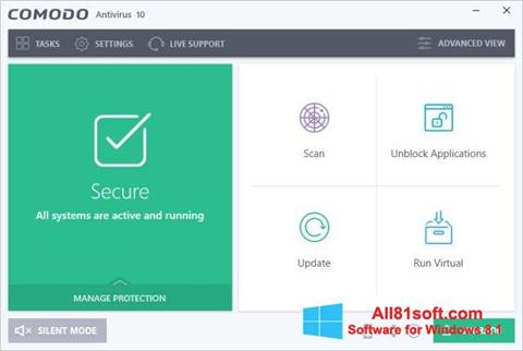 Screenshot Comodo Antivirus untuk Windows 8.1