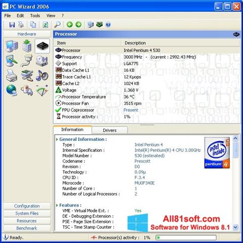 Screenshot PC Wizard untuk Windows 8.1