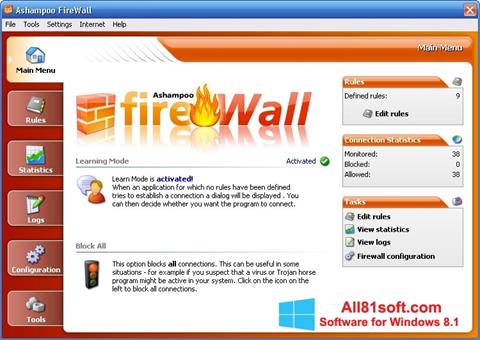 Screenshot Ashampoo Firewall untuk Windows 8.1