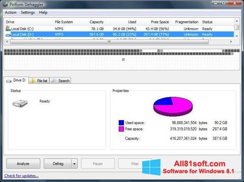 Screenshot Defraggler untuk Windows 8.1
