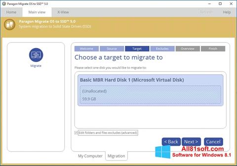 Screenshot Paragon Migrate OS to SSD untuk Windows 8.1