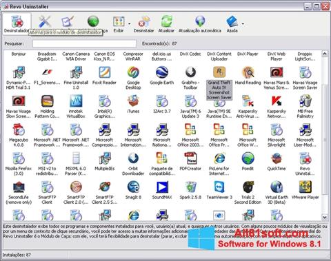 Screenshot Revo Uninstaller untuk Windows 8.1
