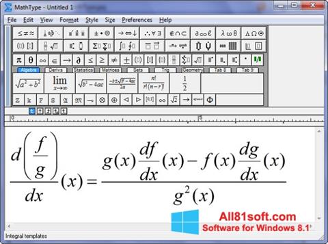 Screenshot MathType untuk Windows 8.1