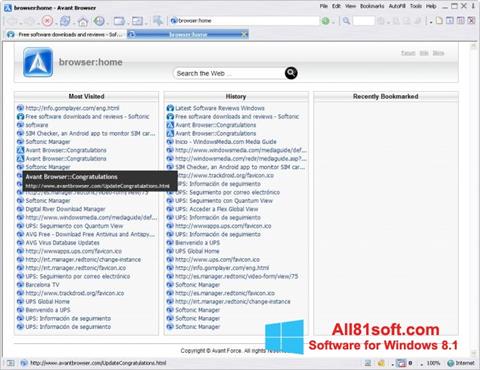 Screenshot Avant Browser untuk Windows 8.1