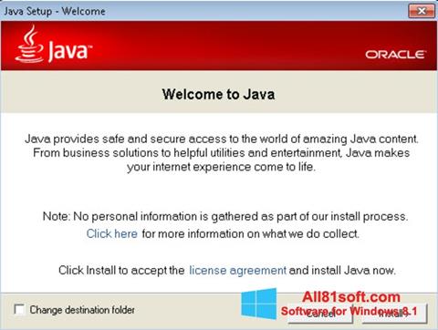 Screenshot Java Runtime Environment untuk Windows 8.1