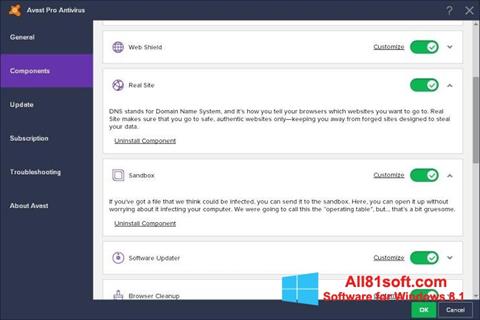 Screenshot Avast! Pro Antivirus untuk Windows 8.1