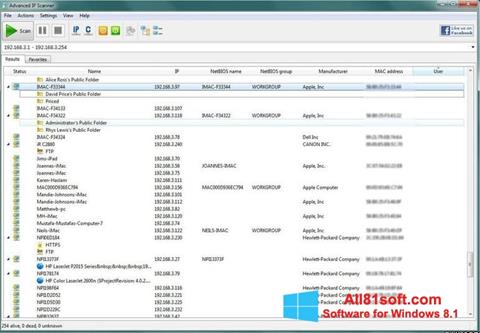 Screenshot Advanced IP Scanner untuk Windows 8.1