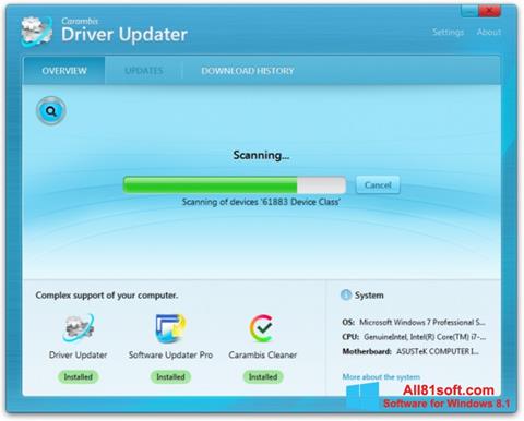Screenshot Carambis Driver Updater untuk Windows 8.1