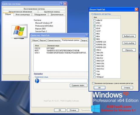 Screenshot HashTab untuk Windows 8.1